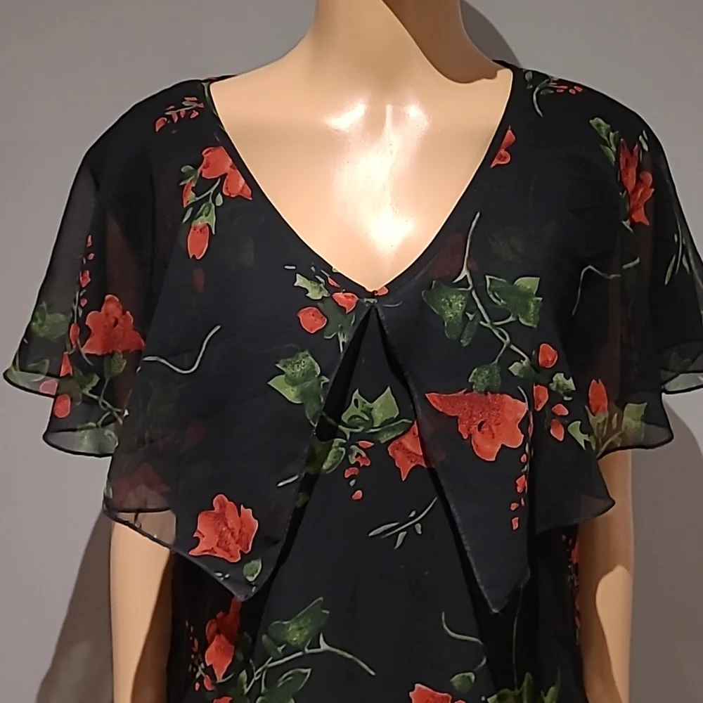 Hell Bunny Vixen Lily inspired sheer crepe dress size L - Picture 6 of 10